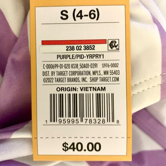 Kona Sol One Piece Purple Stripe Print V-Neck Adjustable Bathing Suit Size S - Picture 9 of 11